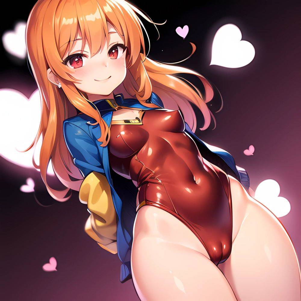 1girl Mature Belt Blush Breasts Cameltoe Gem Heart Highres Hyper Blossom Jacket Jewelry Leotard Long Hair Magical Girl Orange Ha, 483312513 - AIHentai - #main