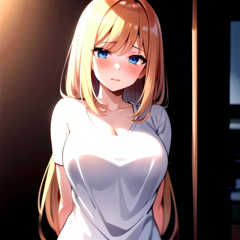 1girl Blonde Hair Blue Eyes Blush Breasts Go Toubun No Hanayome Miku Day Nakano Miku Arms Behind Back, 444736207 - AIHentai - #main