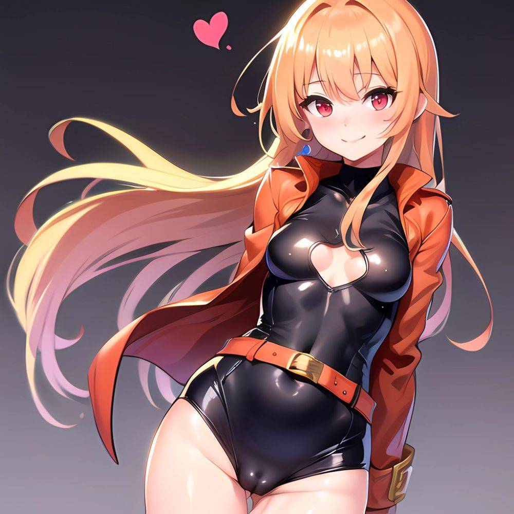 1girl Mature Belt Blush Breasts Cameltoe Gem Heart Highres Hyper Blossom Jacket Jewelry Leotard Long Hair Magical Girl Orange Ha, 2513428506 - AIHentai - #main