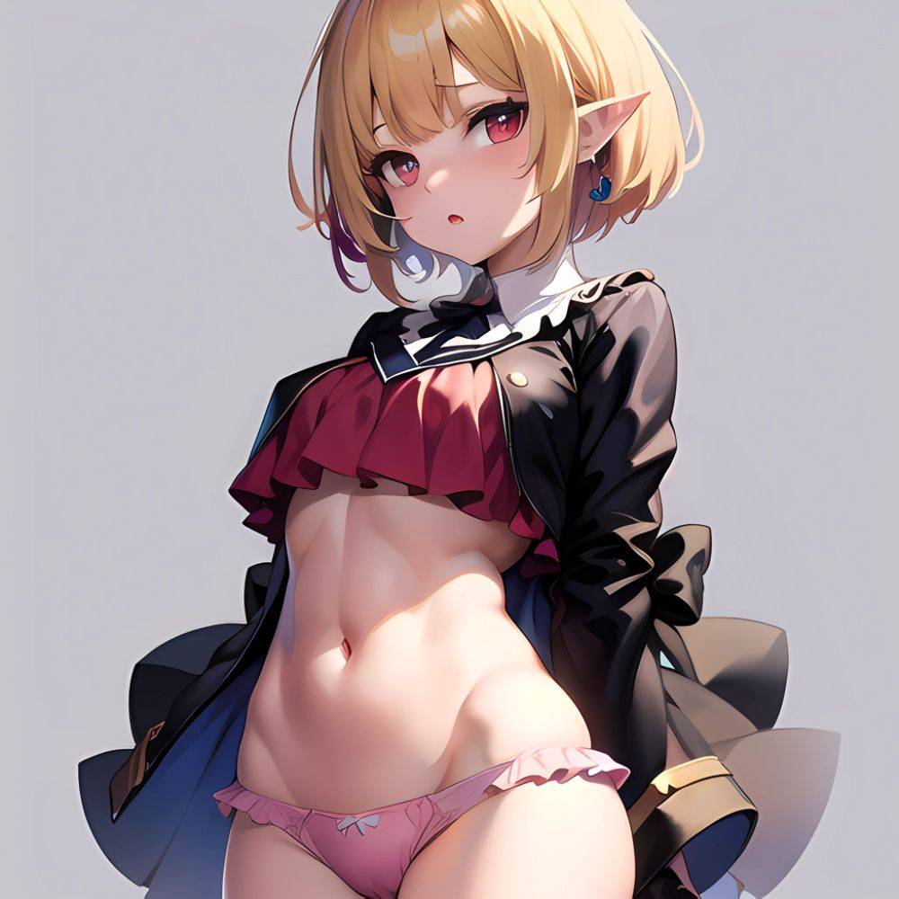 1girl Blonde Hair Frilled Panties Frills Highres Hip Bones Looking At Viewer Makaino Ririmu Multicolored Hair Navel Nijisanji No, 1895476488 - AIHentai - #main