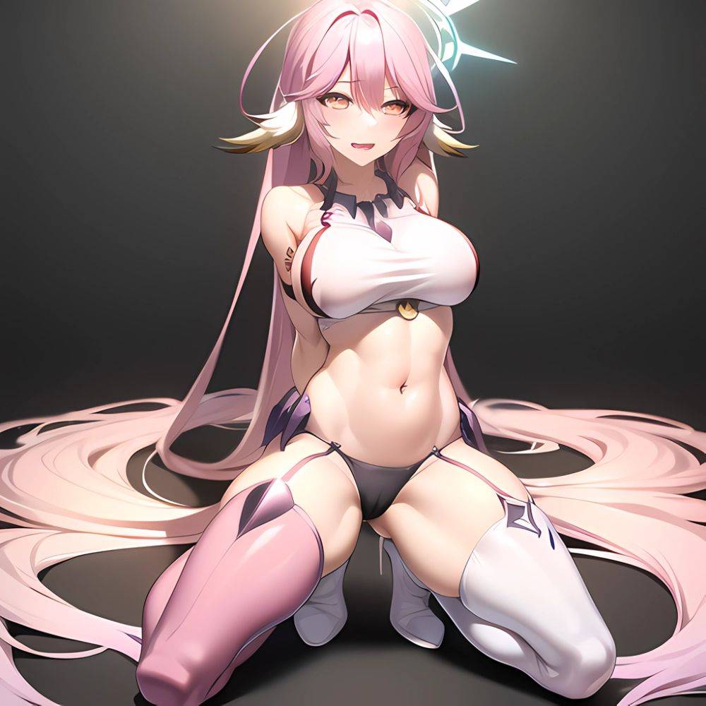 Ngnl Jibril Jibril Anime Absurdres Long Hair Pink Hair Halo Large Breasts Symbol Shaped Pupils Tattoo Cleavage Naked Sideboob Mi, 1606243498 - AIHentai - #main