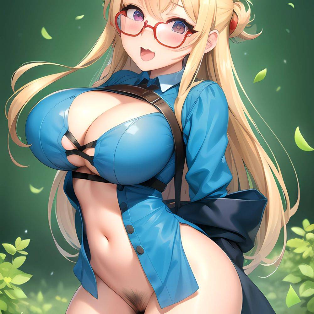 1girl Ahegao Breasts Butcherboy Fucked Silly Glasses Huge Breasts Pubic Hair Solo Arms Behind Back, 623823044 - AIHentai - #main