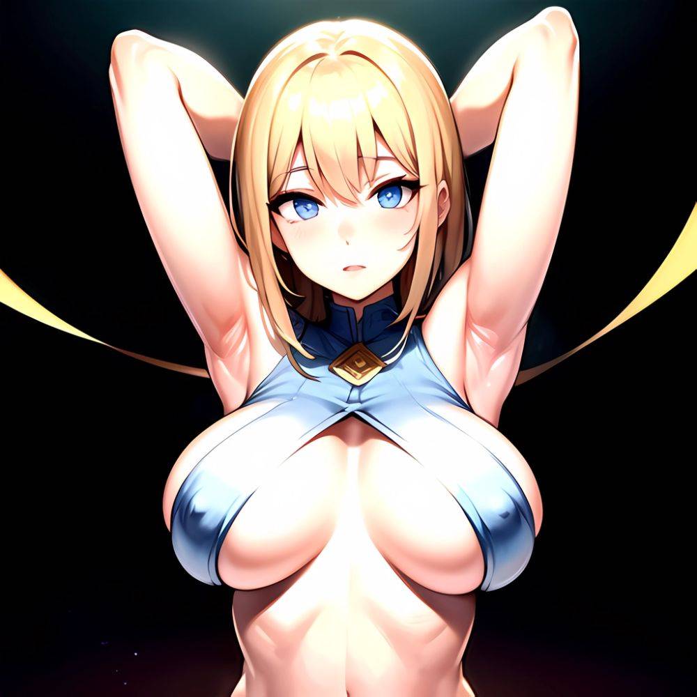 1girl Solo Big Boobs Pov Blue Eyes Armpits Arms Behind Head, 3382386246 - AIHentai - #main