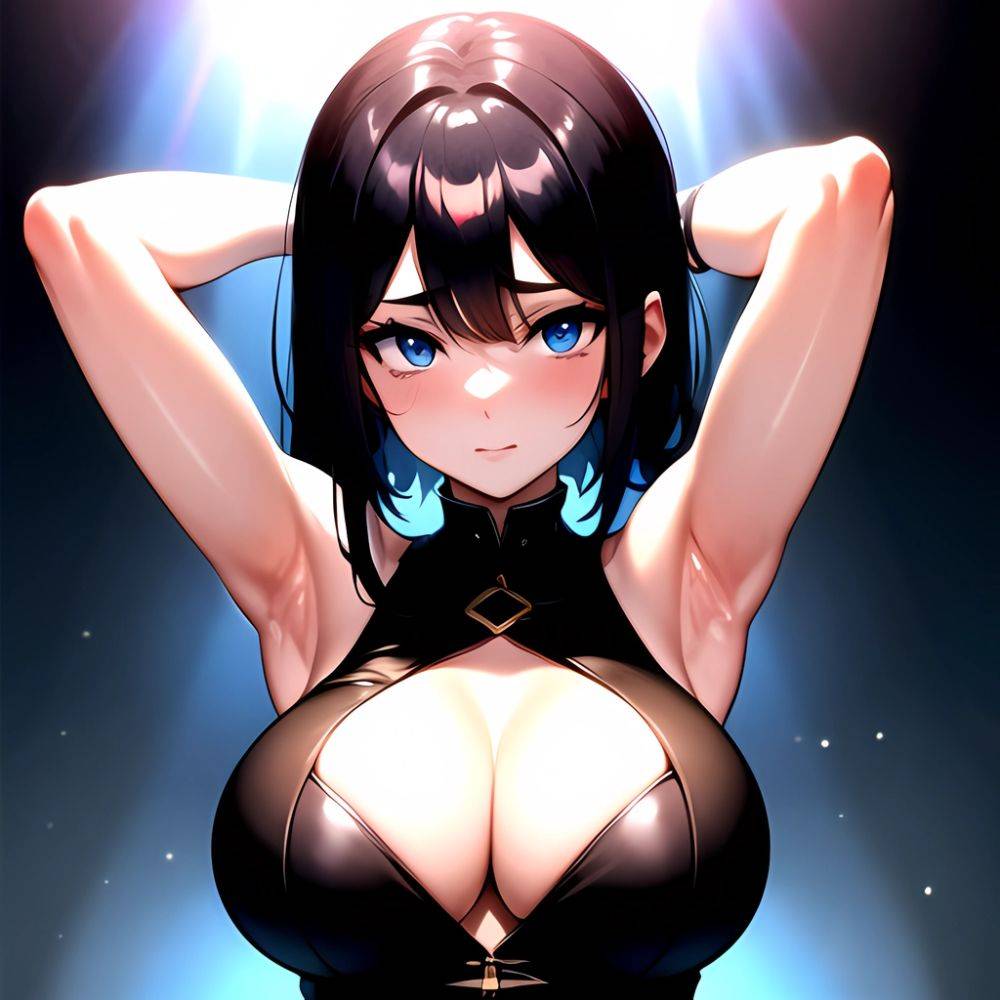 1girl Solo Big Boobs Pov Blue Eyes Armpits Arms Behind Head, 2932727045 - AIHentai - #main