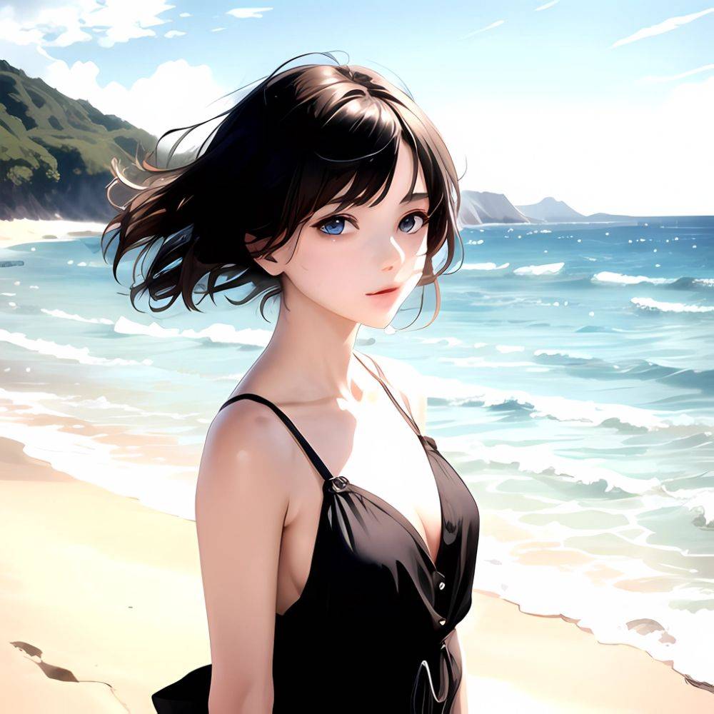 1girl Solo Beach Blue Eyes, 2013529448 - AIHentai - #main