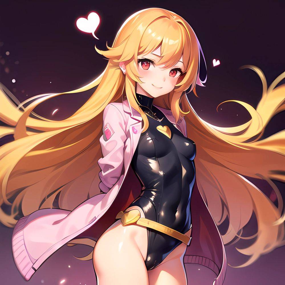 1girl Mature Belt Blush Breasts Cameltoe Gem Heart Highres Hyper Blossom Jacket Jewelry Leotard Long Hair Magical Girl Orange Ha, 569727945 - AIHentai - #main