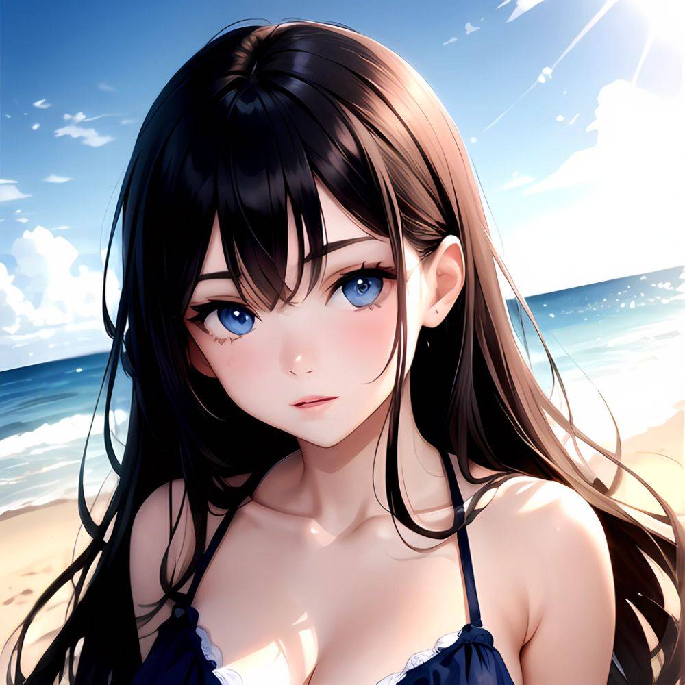 1girl Solo Beach Blue Eyes, 2911108185 - AIHentai - #main