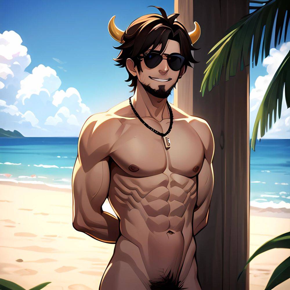 Naked Penis Dick Abs Atlas Vos Bara Beach Bracelet Brown Eyes Brown Hair Bulge Collarbone Commission Cow Horns Solo 1guy, 1207263432 - AIHentai - #main