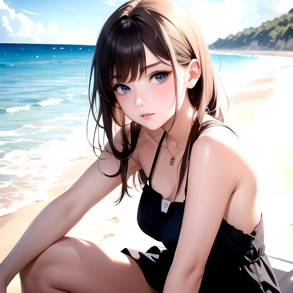 1girl Solo Beach Blue Eyes, 4041132573 - AIHentai - #main