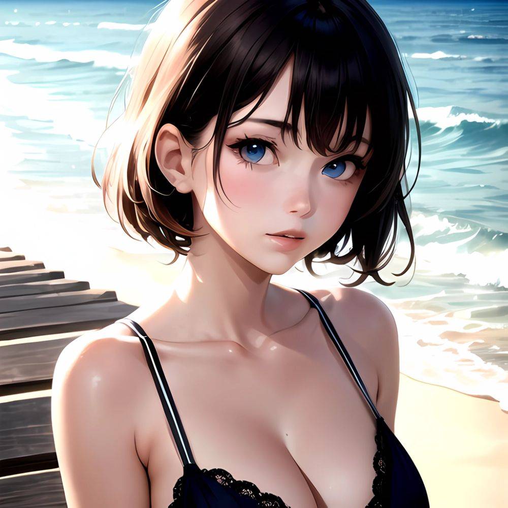 1girl Solo Beach Blue Eyes, 2887313556 - AIHentai - #main