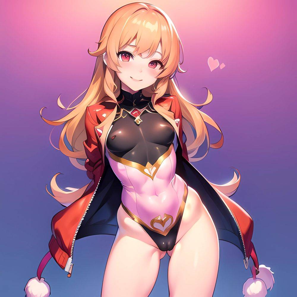 1girl Mature Akazutsumi Momoko Belt Blush Breasts Cameltoe Gem Heart Highres Hyper Blossom Jacket Jewelry Leotard Long Hair Magi, 167490406 - AIHentai - #main