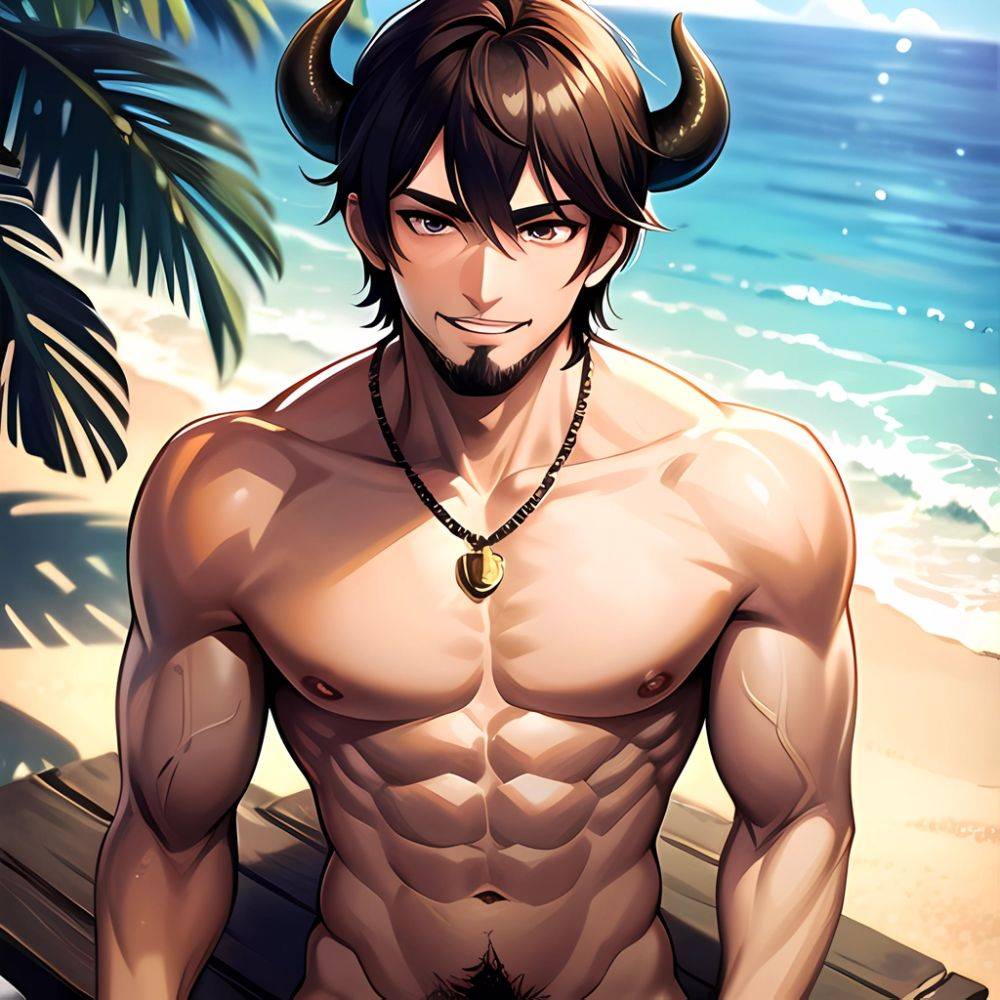 Naked Penis Dick Abs Atlas Vos Bara Beach Bracelet Brown Eyes Brown Hair Bulge Collarbone Commission Cow Horns Solo 1guy, 4141254207 - AIHentai - #main