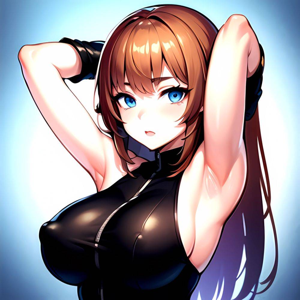 1girl Solo Big Boobs Pov Blue Eyes Armpits Arms Behind Head, 3129409655 - AIHentai - #main