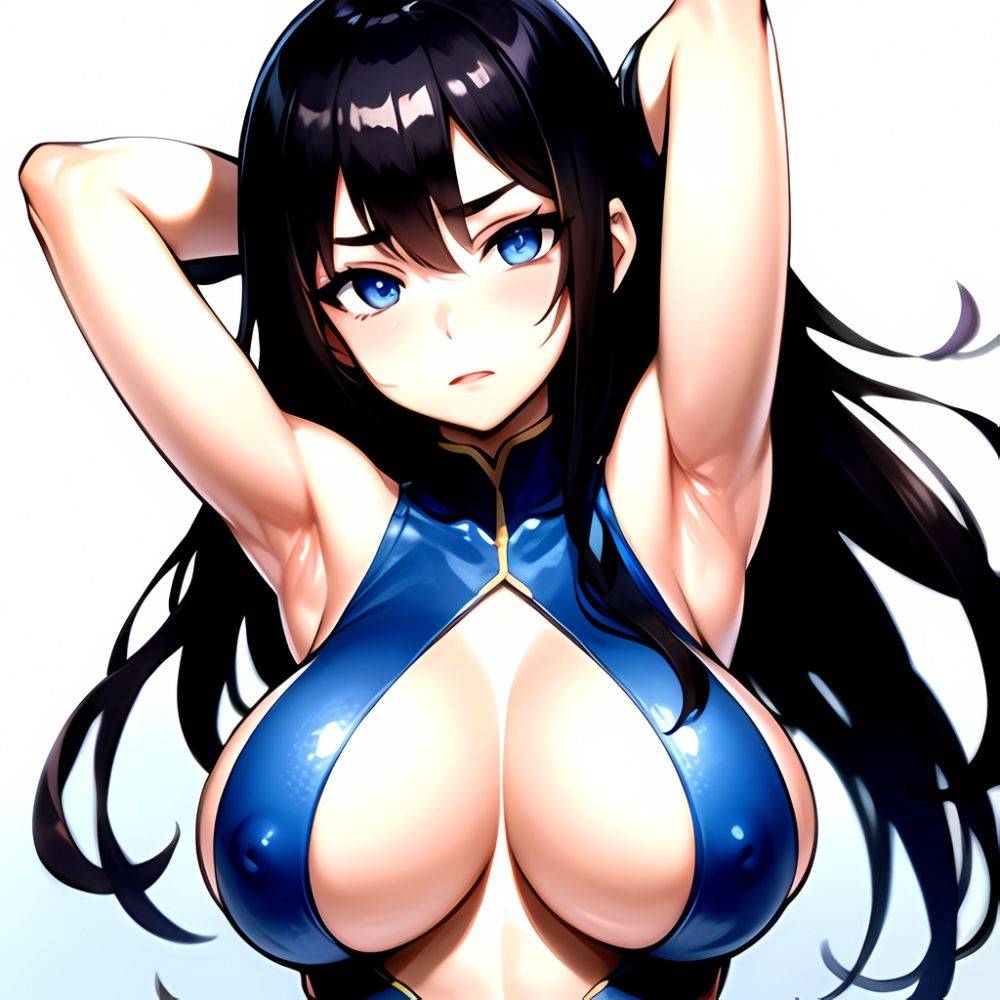 1girl Solo Big Boobs Pov Blue Eyes Armpits Arms Behind Head, 778290201 - AIHentai - #main