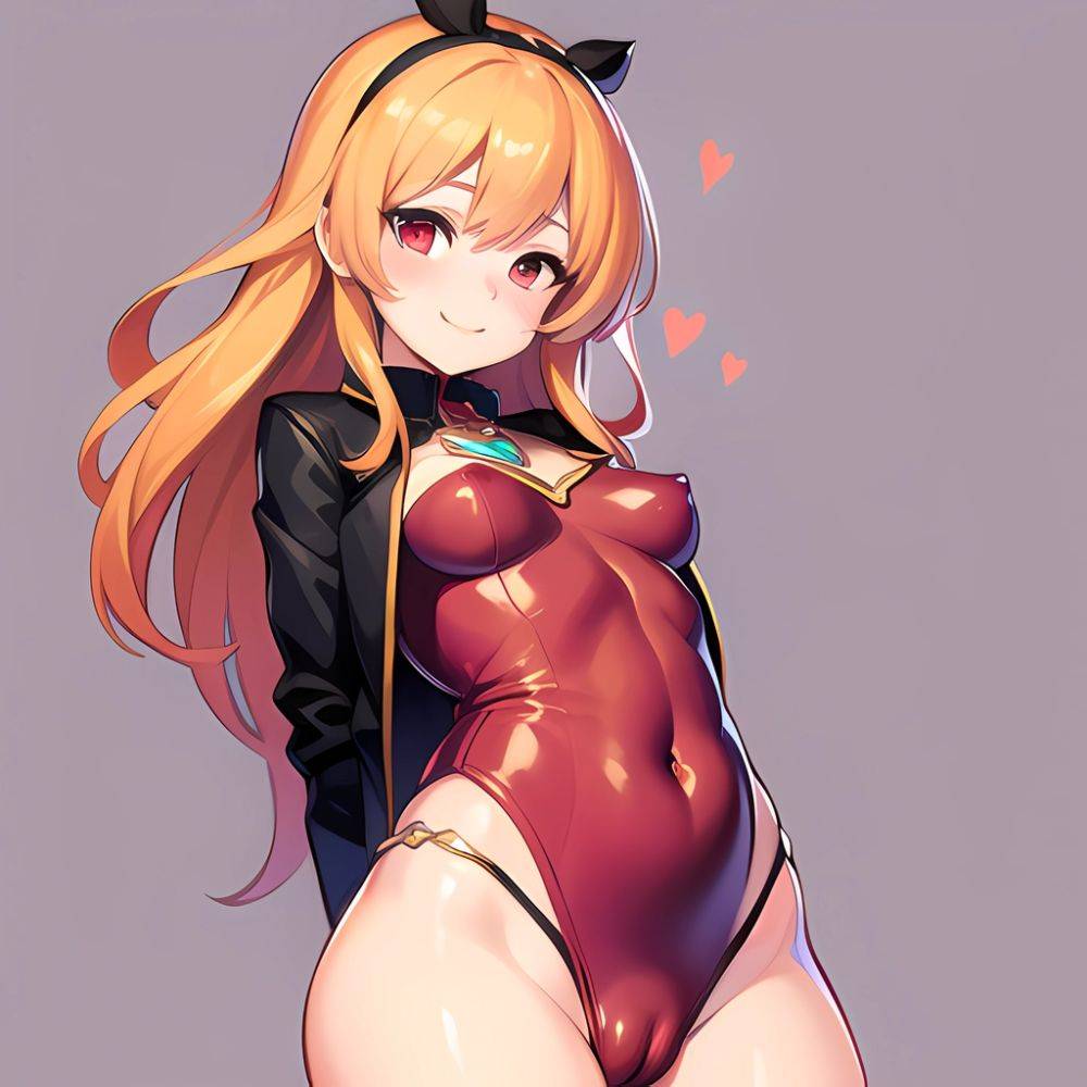 1girl Mature Belt Blush Breasts Cameltoe Gem Heart Highres Hyper Blossom Jacket Jewelry Leotard Long Hair Magical Girl Orange Ha, 1663802903 - AIHentai - #main