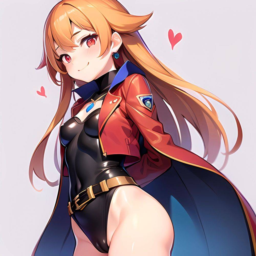 1girl Mature Belt Blush Breasts Cameltoe Gem Heart Highres Hyper Blossom Jacket Jewelry Leotard Long Hair Magical Girl Orange Ha, 1780410711 - AIHentai - #main