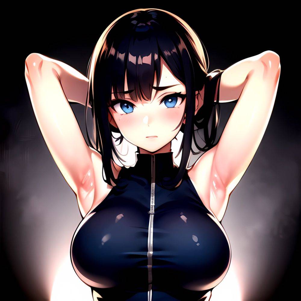 1girl Solo Big Boobs Pov Blue Eyes Armpits Arms Behind Head, 3374647559 - AIHentai - #main