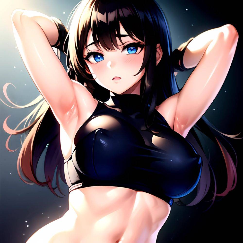 1girl Solo Big Boobs Pov Blue Eyes Armpits Arms Behind Head, 1815549256 - AIHentai - #main