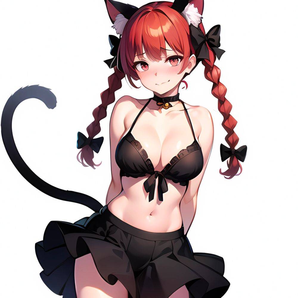 1girl Alternate Costume Animal Ear Fluff Animal Ears Arms Behind Back Bare Shoulders Black Bow Black Ribbon Blush Bow Braid, 862255968 - AIHentai - #main