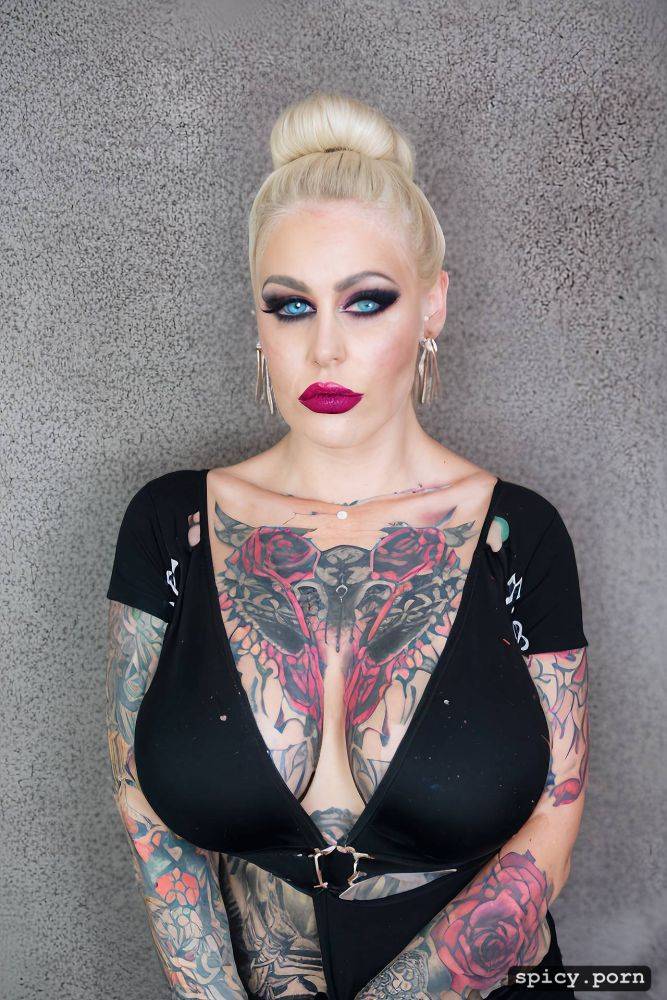 tattoos on breasts, 33 year old white woman, hourglass shape - #main