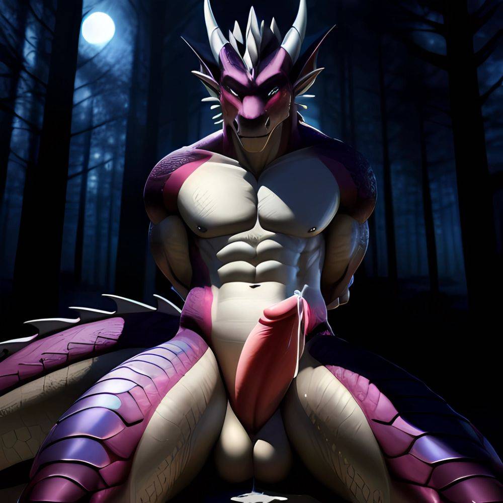 Anthro Dragon Male Solo Abs Cum Dripping Muscular Dragon Penis Genital Slit Furry Sitting Realistic Scales Detailed Scales Textu, 3586893906 - AIHentai - #main