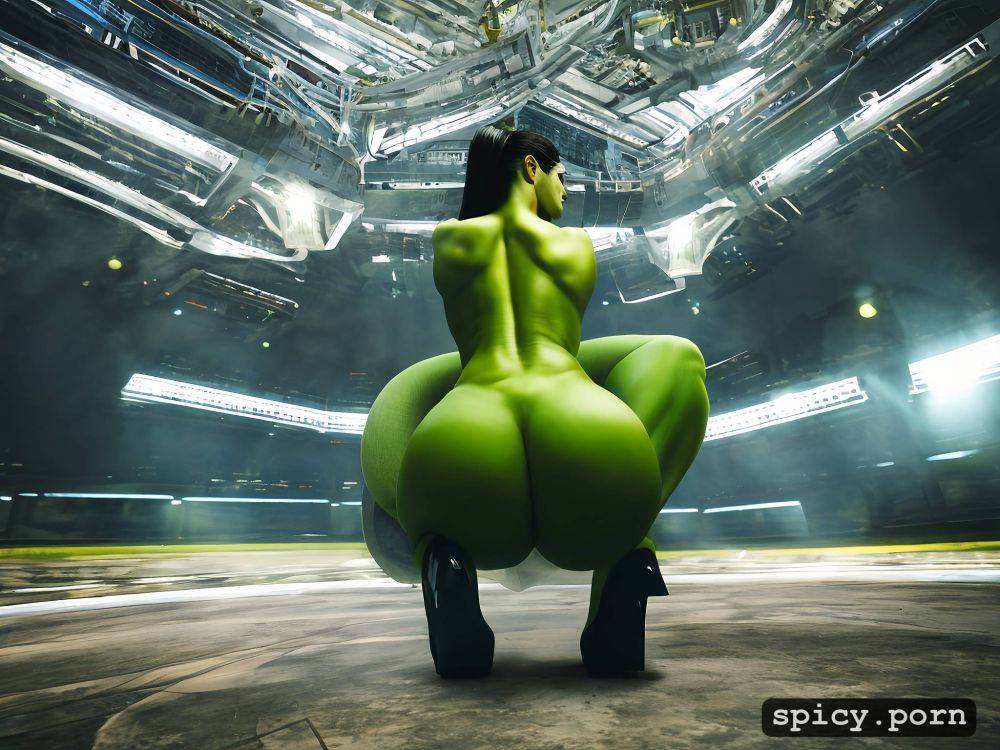 view from behind, she hulk, firm round ass, naked - #main