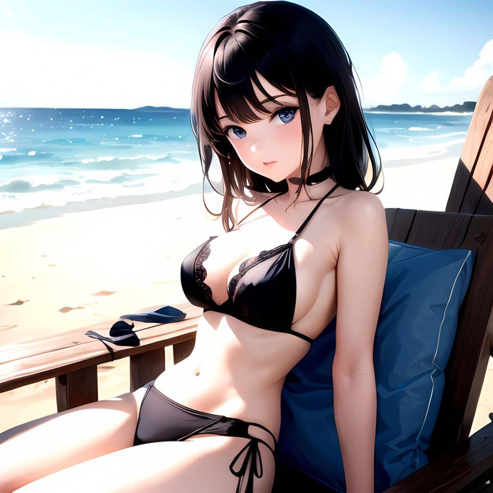 1girl Solo Beach Blue Eyes, 4006097371 - AIHentai - #main