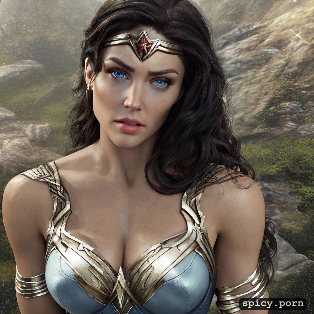 super woman dark blonde hair, couple beautiful wonder woman with detailed face - #main