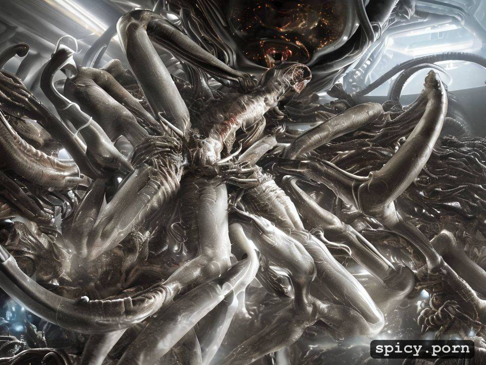 ahegao, wet, organic alien xenomorph structures, women in xenomorph alien organic fleshy fuck machines - #main