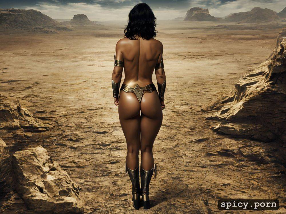 oiled skin, view from behind, chop black hair, realistic skin - #main