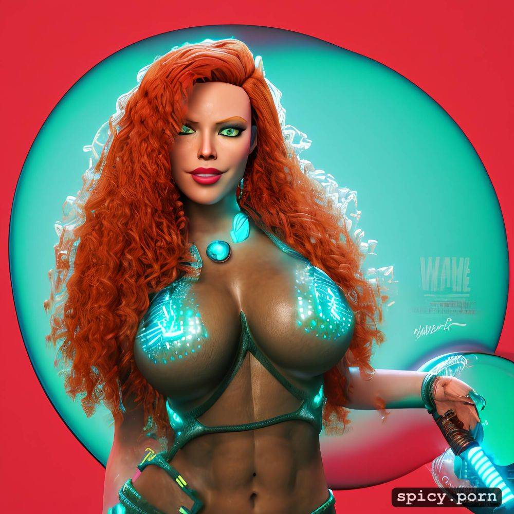 mary wiseman glowwave full body portrait of curly red haired mad scientist woman from borderlands 3 - #main