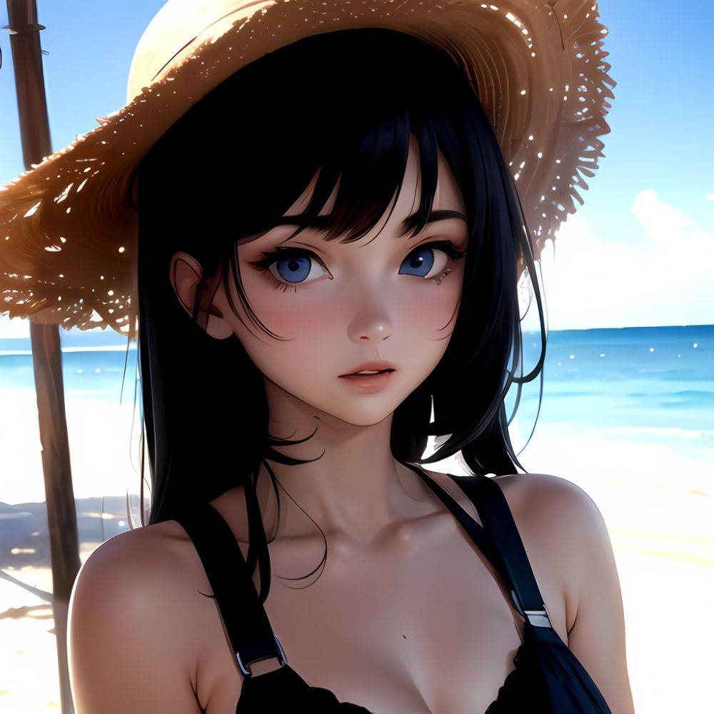 1girl Solo Beach Blue Eyes, 2391537361 - AIHentai - #main