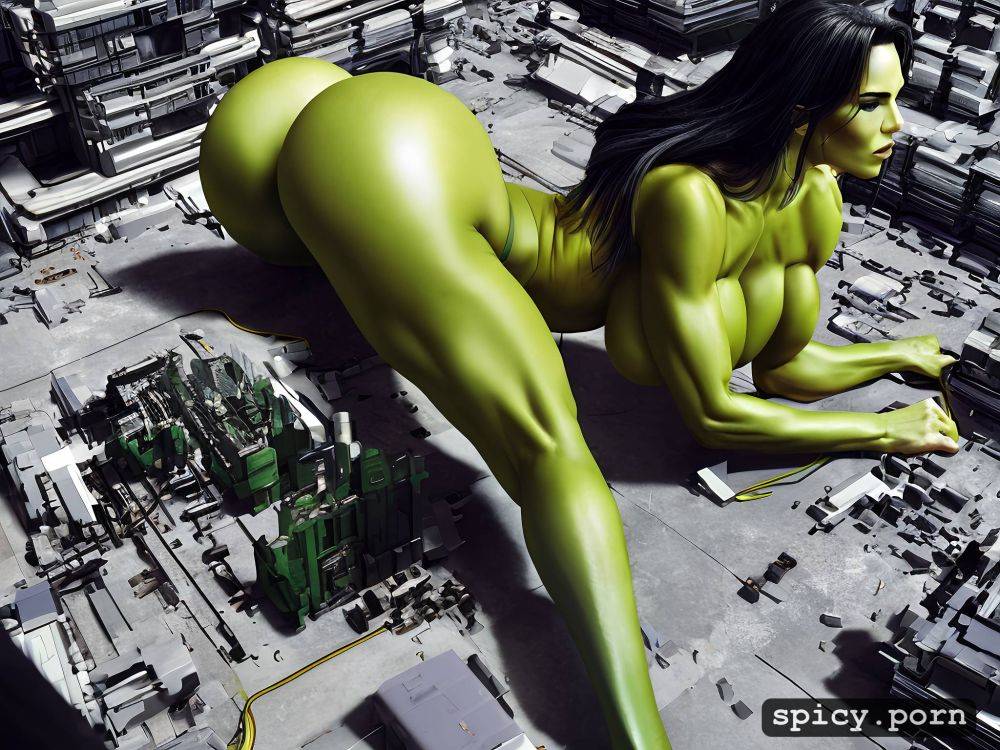 view from behind, she hulk, firm round ass, naked - #main