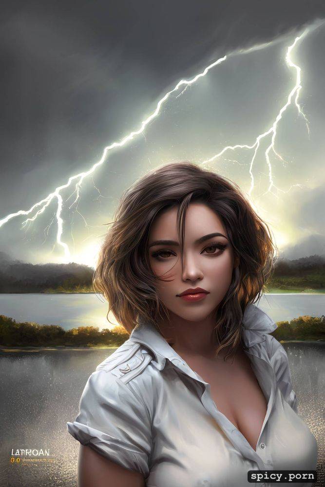 lightning, white argentinian woman, windy, lalisa manobal, city street - #main