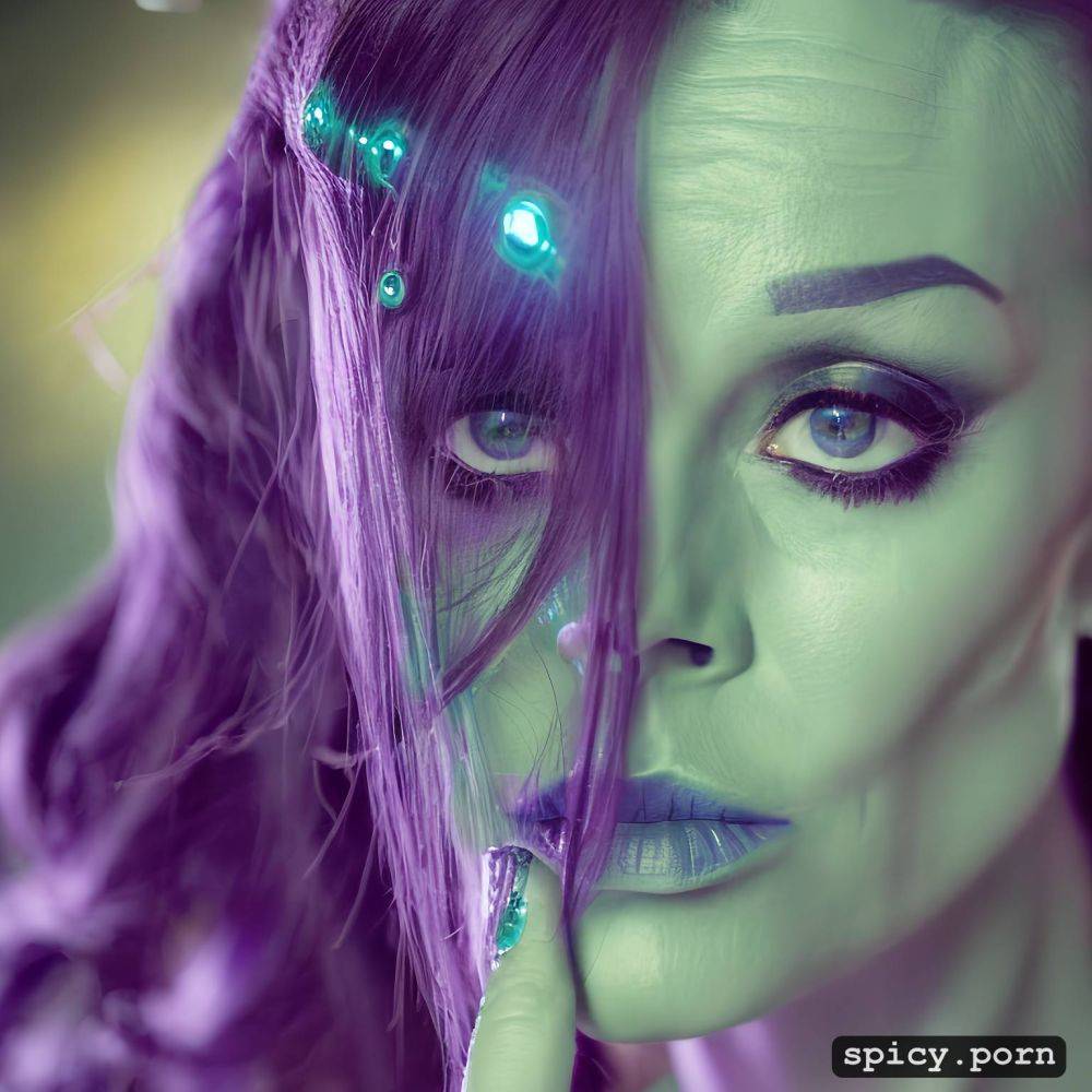 highly detailed glossy eyes, gamora, three way, cinematic lighting - #main