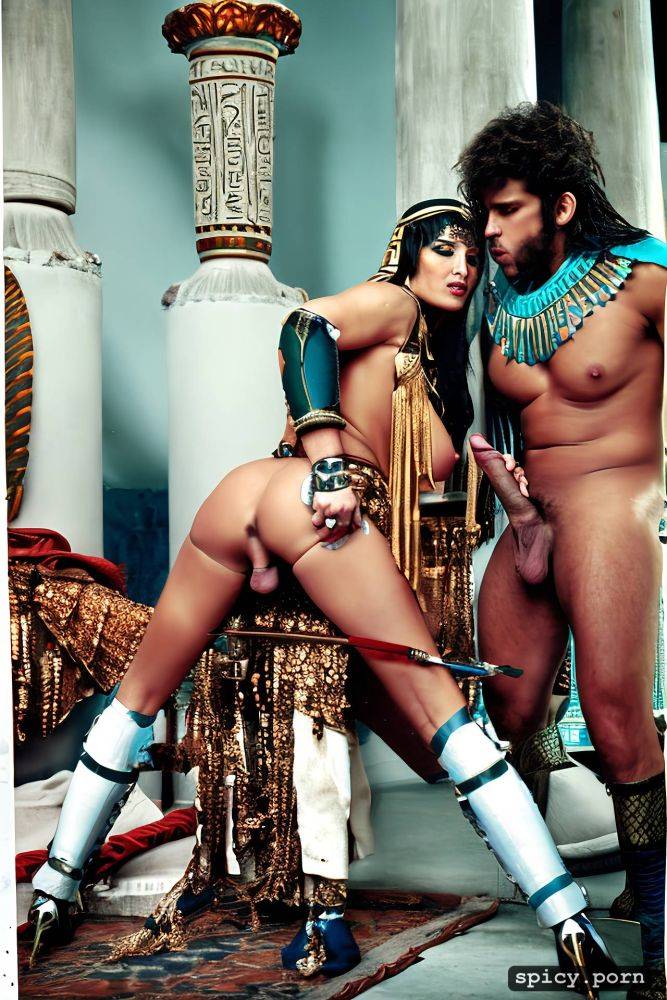 real natural colors ultra detailed normal positions drunk centurion with a big and bulging dick fucks very well in the ass of an egyptian priestess sitting on her knees with her ass raised - #main