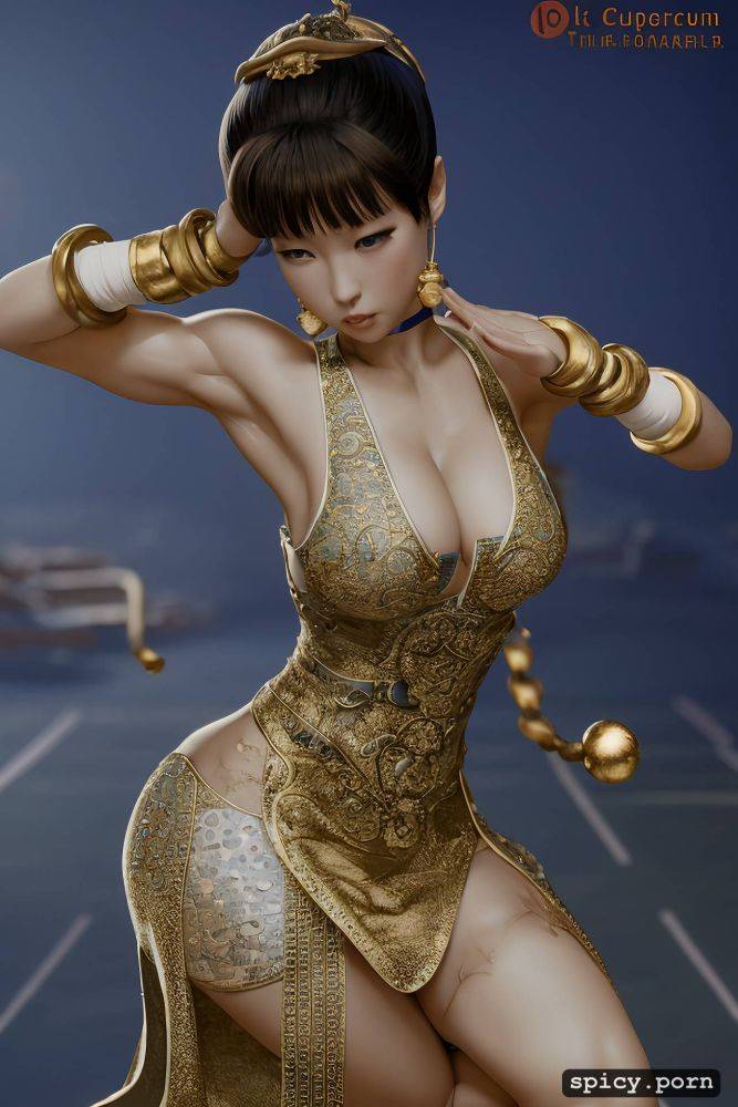 smokey eyes, kick, shaolin kung fu, shoulderless jumpsuit, long dark blue dress - #main