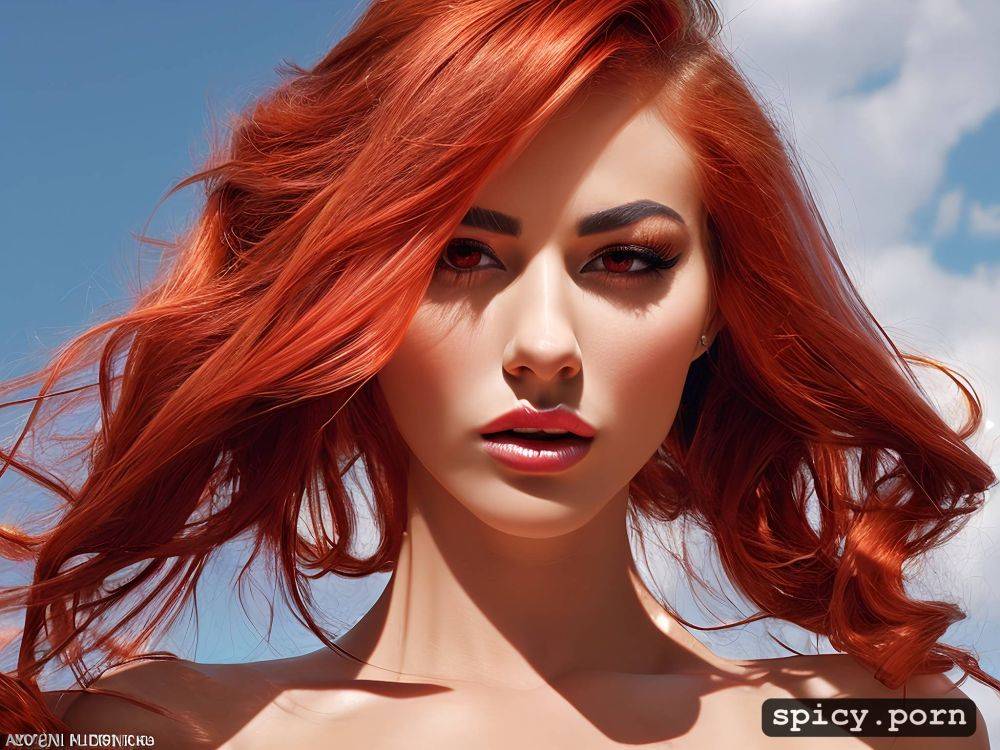 perfect face, nude, red head, hourglass figure body, young female - #main