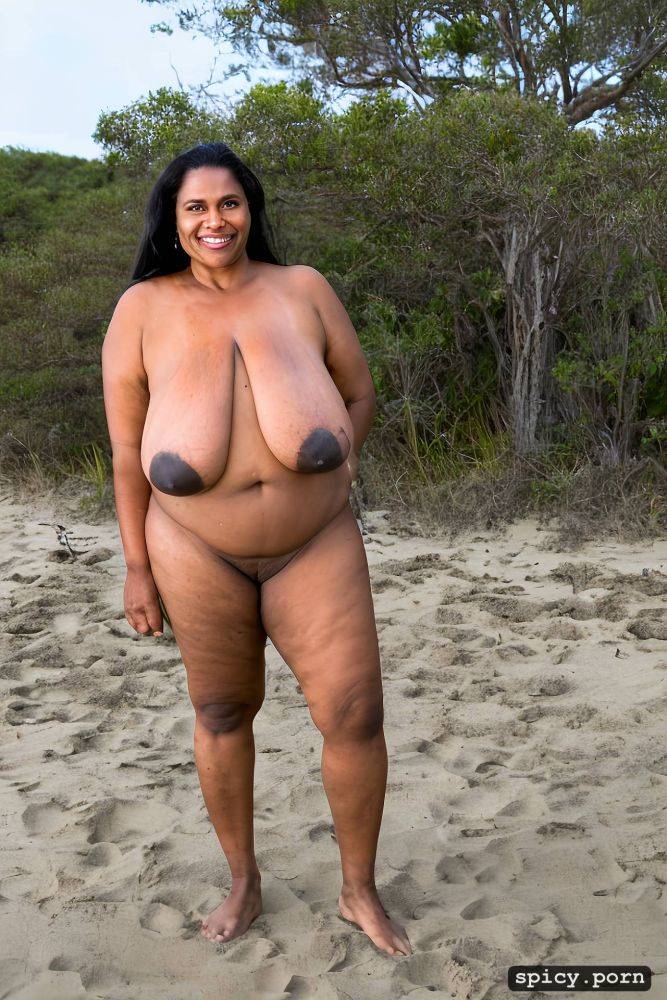 largest boobs ever, standing at a beach, 53 yo, very massive natural melons exposed - #main