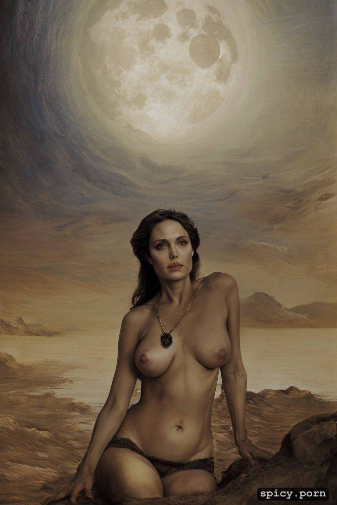 fat angelina jolie, renaissance davinci, spreading legs, portrait - #main