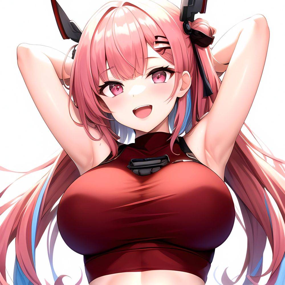 1girl D Absurdres Armpits Arms Behind Head Azur Lane Blush Breasts Bremerton Azur Lane Crop Top Highres Large Breasts Looking, 442678878 - AIHentai - #main