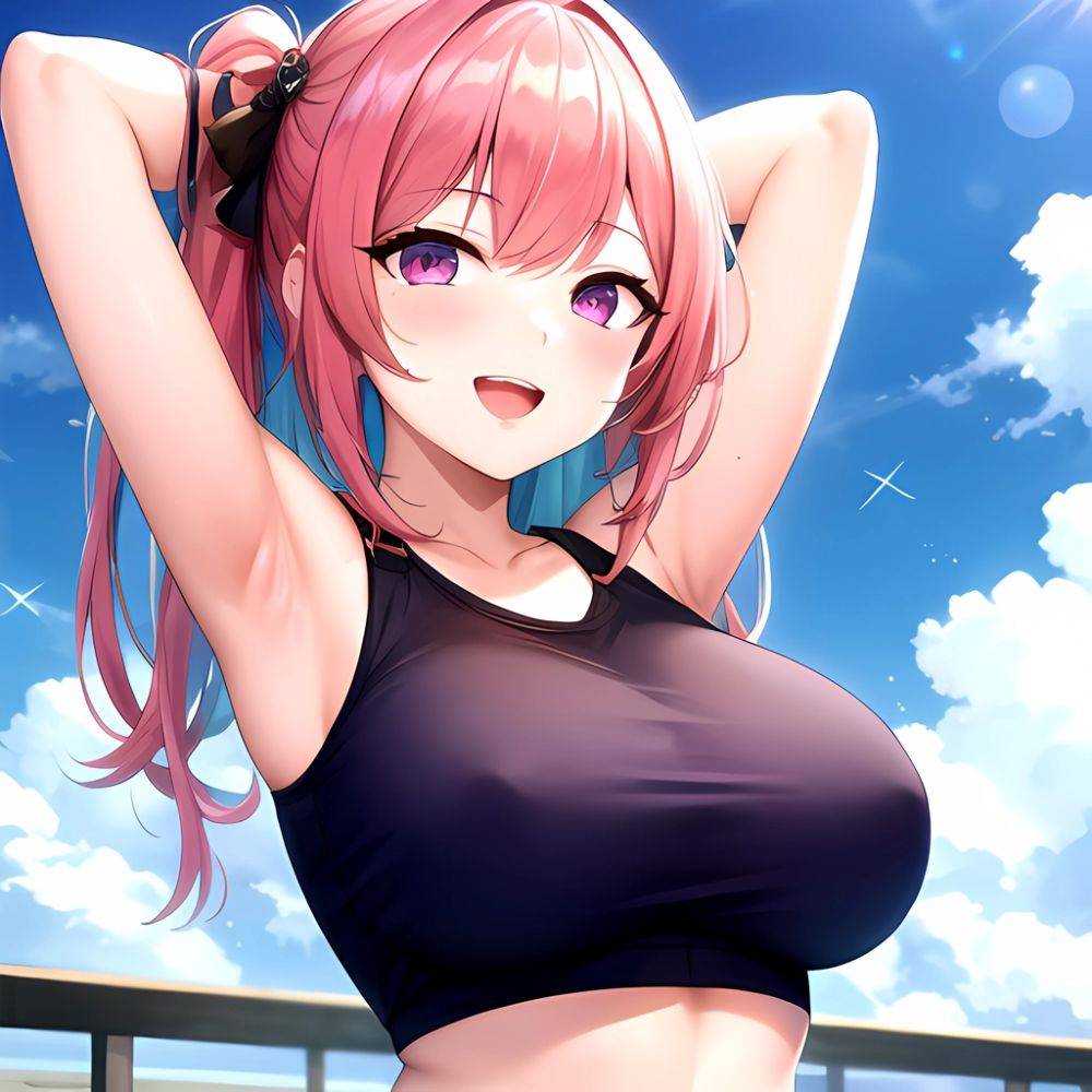 1girl D Absurdres Armpits Arms Behind Head Azur Lane Blush Breasts Bremerton Azur Lane Crop Top Highres Large Breasts Looking, 3458615006 - AIHentai - #main