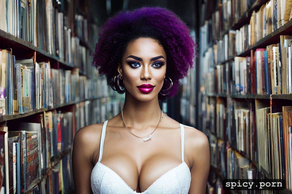 pretty face, skinny body, exotic woman, bra, library, comprehensive cinematic - #main