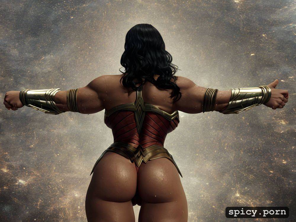 wonder woman, 8k, view from behind, round ass, realistic skin legs spread - #main