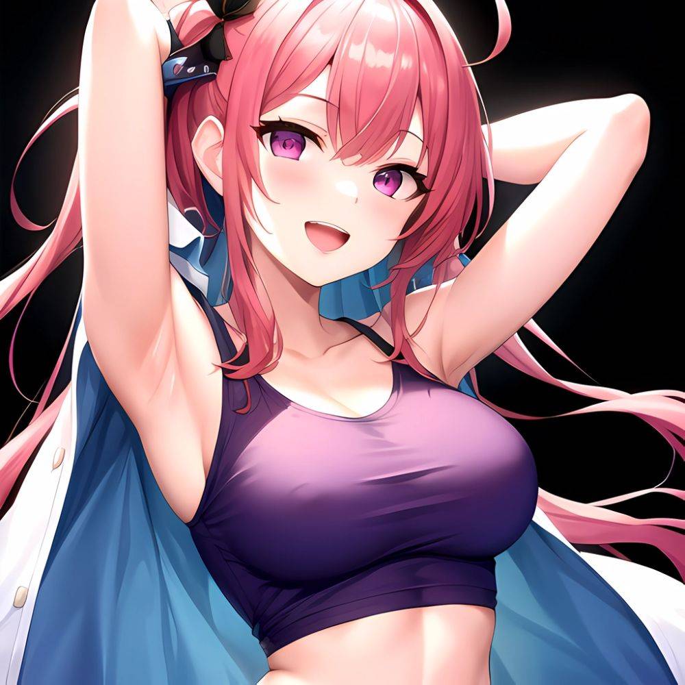 1girl D Absurdres Armpits Arms Behind Head Azur Lane Blush Breasts Bremerton Azur Lane Crop Top Highres Large Breasts Looking, 3688457863 - AIHentai - #main