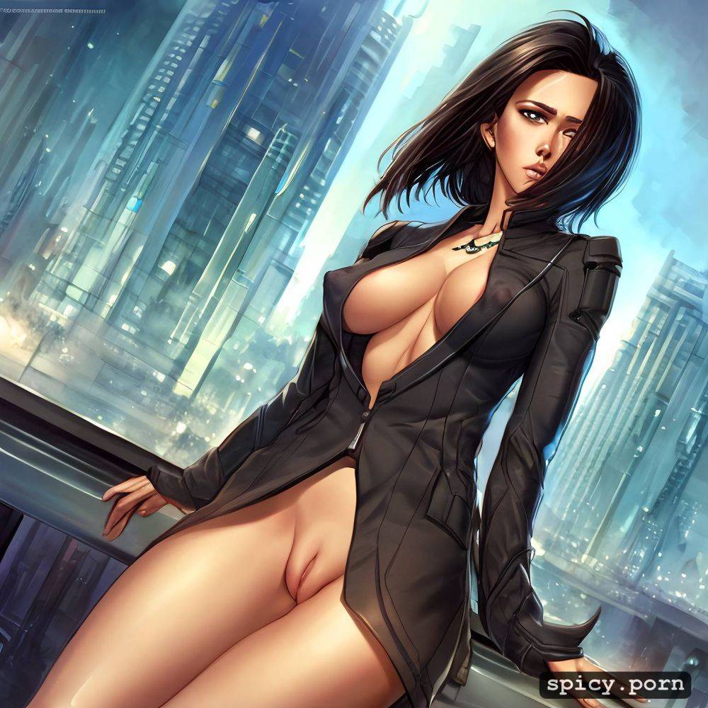 open suit coat, short hair, smooth, digital painting, symmetrical shoulders - #main