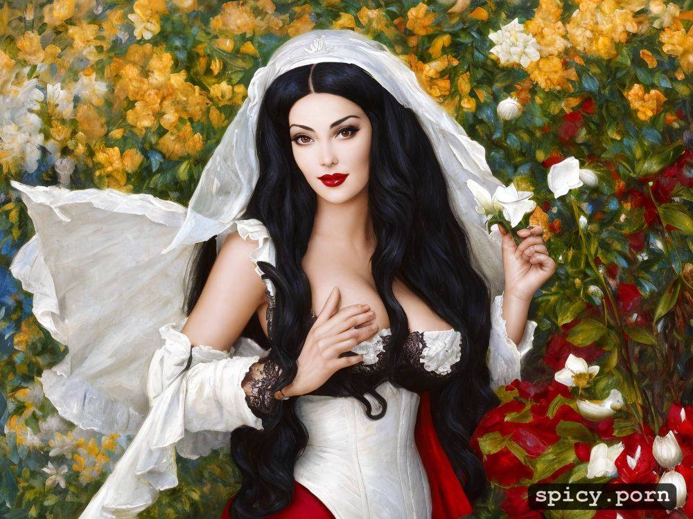 fine art, carolyn jones as saint catherine of siena with a white lily in her right hand and a cross in her left hand - #main
