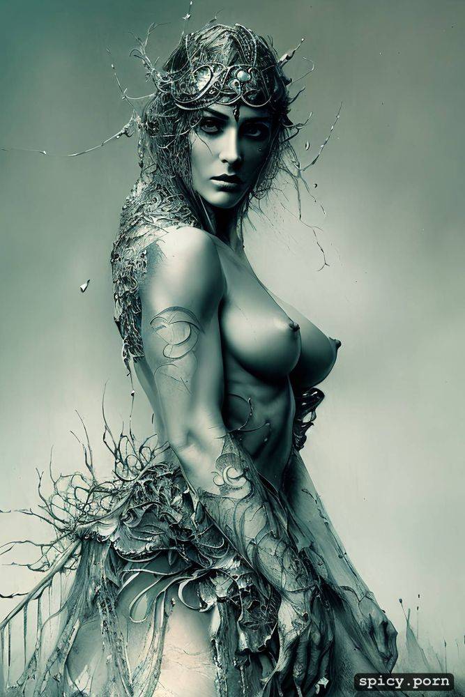 highly detailed, intricate, full body shot, athletic body, pencil crosshatch - #main