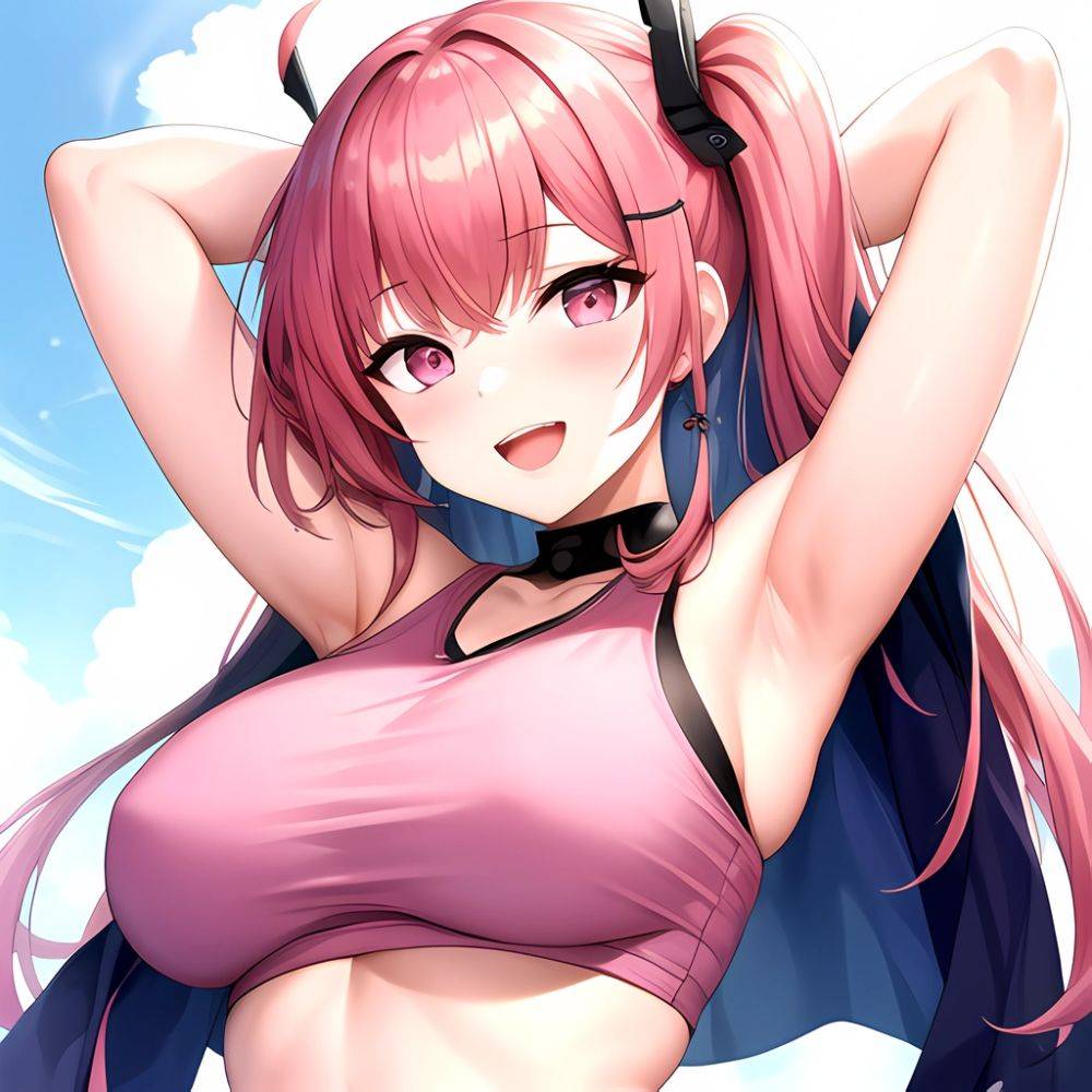 1girl D Absurdres Armpits Arms Behind Head Azur Lane Blush Breasts Bremerton Azur Lane Crop Top Highres Large Breasts Looking, 2492110861 - AIHentai - #main