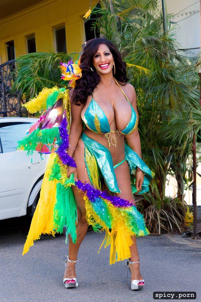 huge natural boobs, 50 yo beautiful performing mardi gras street dancer - #main